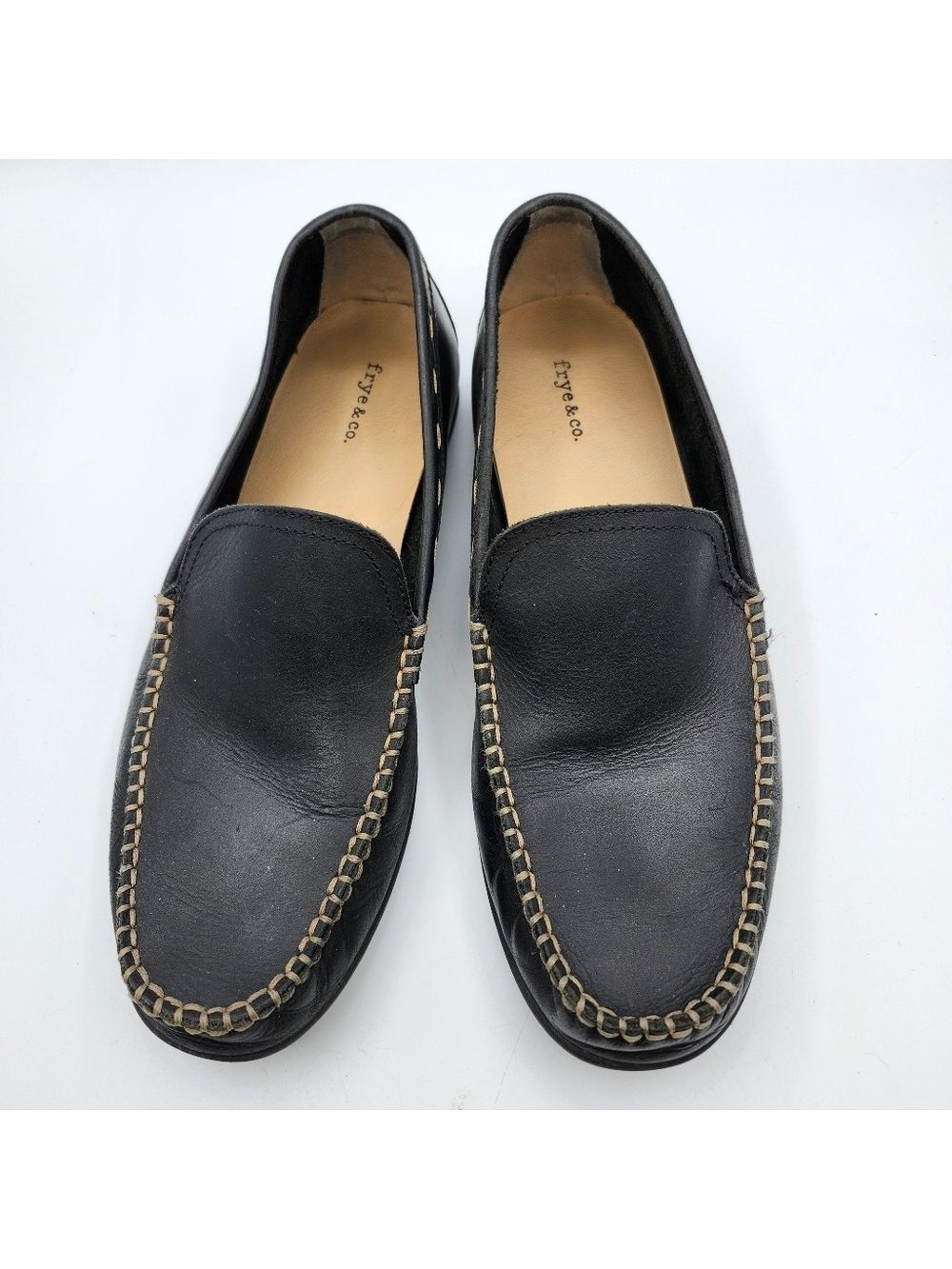FRYE AND CO. Black Leather Slip-On Loafers Sz 9